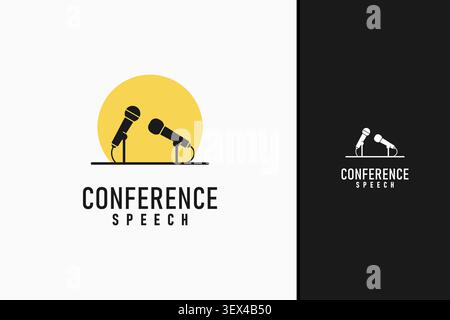 Speech mic logo symbol icon design Stock Vector