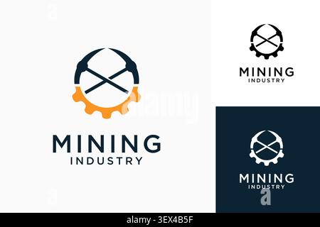 Mining logo symbol icon design Stock Vector
