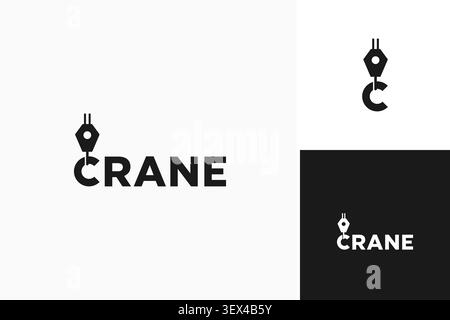 Letter C for Crane logo symbol icon design Stock Vector