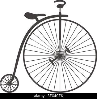 A continuous line drawing of a bicycle. Minimalist vector illustration of a classic city bike, isolated on a white background. Stock Vector