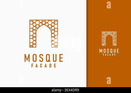 Mosque facade logo symbol icon design Stock Vector