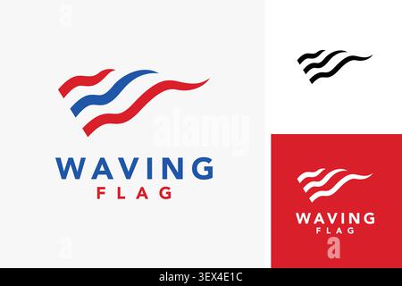 Waving flag logo symbol icon design Stock Vector