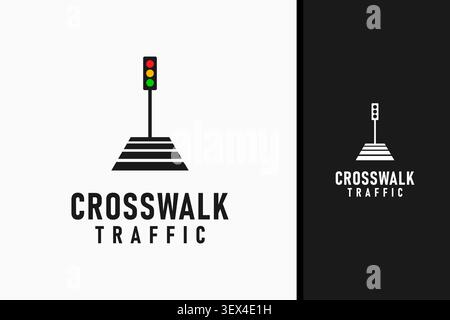 Crosswalk traffic logo symbol icon design Stock Vector