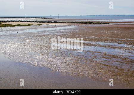 18 May 2026 Morcambe Bay in the North West of England. Looking north across the sand and mudflats, the largest of their kind in England that stretch o Stock Photo