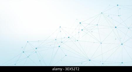 Global network connection concept. Big data visualization. Social network communication in the global computer networks. Internet technology. Business Stock Vector