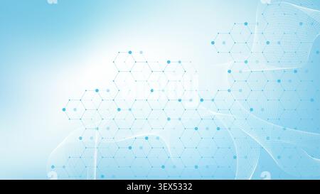 Health care and medical pattern innovation concept science background design. Abstract geometric hexagons shape medicine and science background Stock Vector