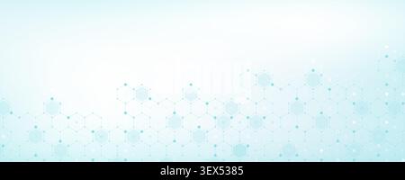 Health care and medical pattern innovation concept science background design. Abstract geometric hexagons shape medicine and science background Stock Vector