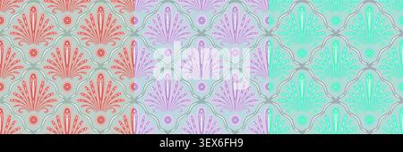 Colorful geometric collection seampless pattern. Fashion 80-90s mosaic textures. Retro memphis patterns. Set endless geometric design template  Stock Vector