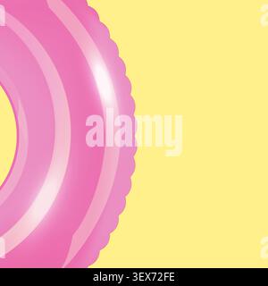 Pastel pink inflatable ring on yellow backdrop Stock Vector