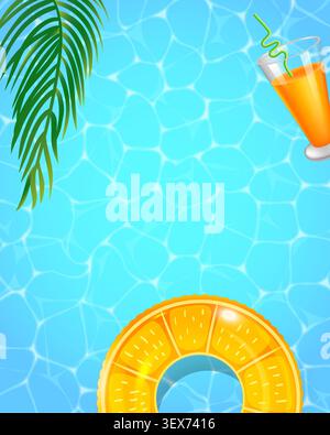 Tropical leaves frame a bright, playful scene Stock Vector