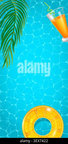 Bright blue water ripples gently on sunlit surface Stock Vector