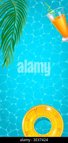 Bright blue water ripples gently on sunlit surface Stock Vector