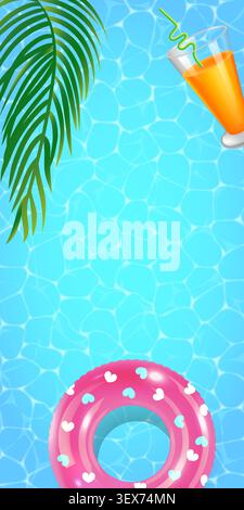 Bright pink float with white hearts  Stock Vector