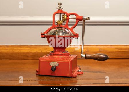 France, Doubs, Sochaux, Peugeot Adventure Museum, antique coffee grinder Stock Photo