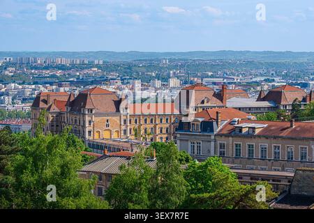 France, Rhone, Lyon, Fourviere hill, historical site classified as a UNESCO World Heritage Site, Saint-Just High School built between 1855 and 1861 Stock Photo