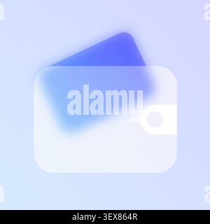 Glassmorphism wallet icon Stock Vector