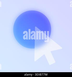 Glassmorphism click cursor icon Stock Vector