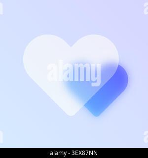 Glassmorphism heart icon Stock Vector