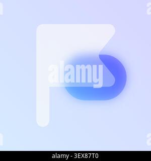 Glassmorphism flag icon Stock Vector