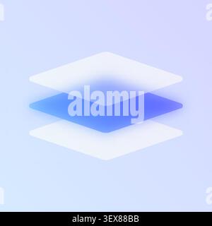 Glassmorphism layers icon Stock Vector