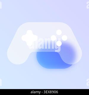 Glassmorphism game controller icon Stock Vector