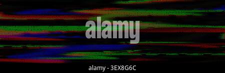 Abstract glitch effect background with digital noise overlay, futuristic cyber screen backdrop. Neon pixel pattern and TV signal distortion for tech art and glitch aesthetics Stock Vector