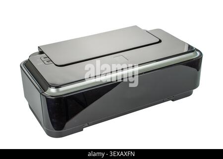 One printer isolated on white background, close-up. Stock Photo