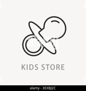 Kids store vector logo with pacifier icon nursery Stock Vector