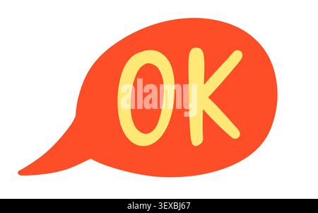 OK speech bubble lettering for social media Stock Vector