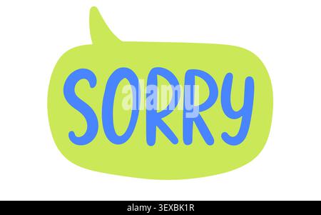Sorry speech bubble lettering for social media Stock Vector