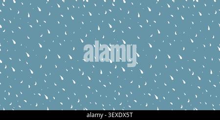 Seamless heavy rain pattern. Blue pouring rain texture. Repeating falling water drop background. Stock Vector