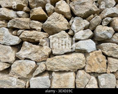 Beige Natural Stone Wall Close Up Texture Stock Photo