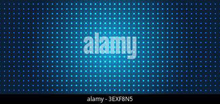 Abstract blue background featuring LED screen pattern. Dotted halftone texture with gradient effect perfect for technology displays, digital boards Stock Vector