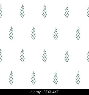 vector botanical simple pattern with plants Stock Vector