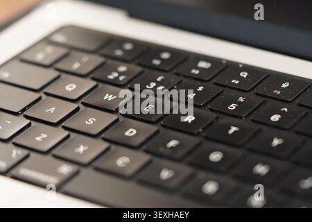Close up of black Keys on a laptop keyboard computer Stock Photo