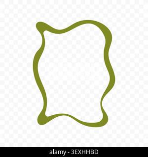 Green Hand Drawn Scalloped Frame Stock Vector