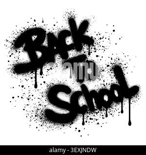 Graffiti Back To School word sprayed in black over white.Vector illustration. Stock Vector