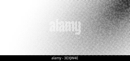 Fading halftone gradient texture. Grunge grit noise background. Black sand grain wallpaper. Retro pixelated backdrop. Anime or manga style comic overlay. Vector aged distressed dirt speckle surface Stock Vector