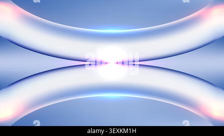 Glossy metallic curves and soft pastel gradients meet a bright white glow in abstract background designed for tech websites seeking a clean and innova Stock Vector
