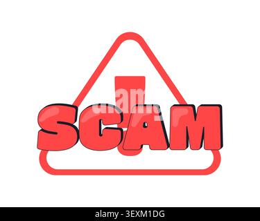 Scam warning internet reaction illustration Stock Vector