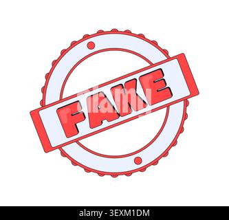 Fake stamp seal internet reaction illustration Stock Vector