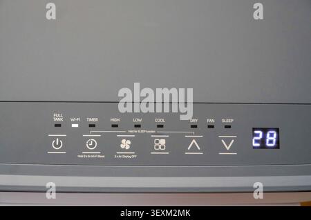 Close-up of the control panel of an air conditioner. Stock Photo