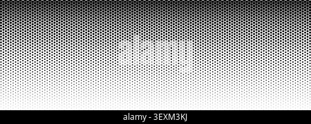 Cybersecurity Tech Background, Hexagon Honeycomb Halftone Gradient Pattern Texture, Modern Black To White Mesh BG For Dashboard, UI, And Presentation Stock Vector