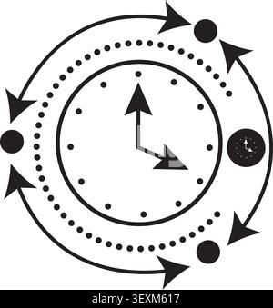 Time management icon showing continuous planning and productivity Stock Vector