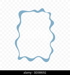 Blue Hand Drawn Scalloped Frame Stock Vector