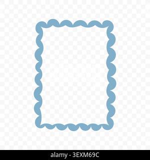 Blue Hand Drawn Scalloped Frame Stock Vector