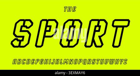Racing speed logo font for motorsport titles. Esports team, automotive, delivery, racing game UI, speed signage, courier app, cyberpunk movie poster Stock Vector