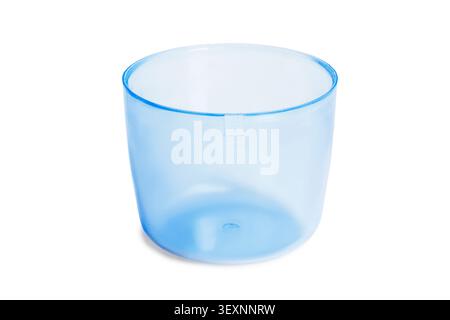 Light blue transparent plastic cap isolated on white background Stock Photo