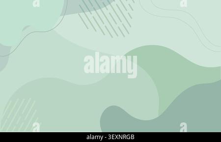 Abstract background featuring flowing organic shapes and wavy lines in various shades of green, creating a smooth modern pattern Stock Photo