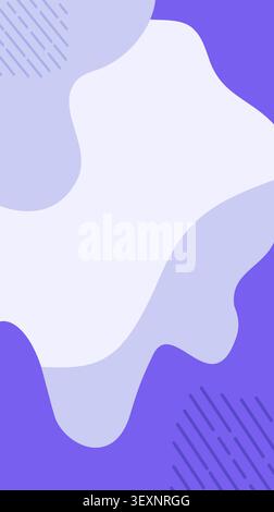 Abstract background featuring flowing, organic shapes in varying shades of purple and white, with subtle dashed line details Stock Photo